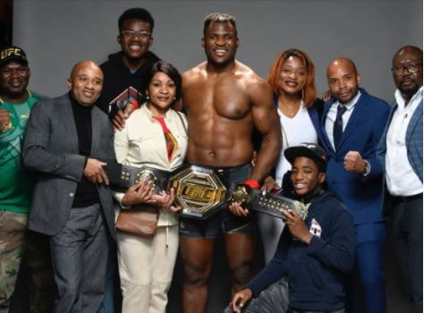 Francis Ngannou with his family.